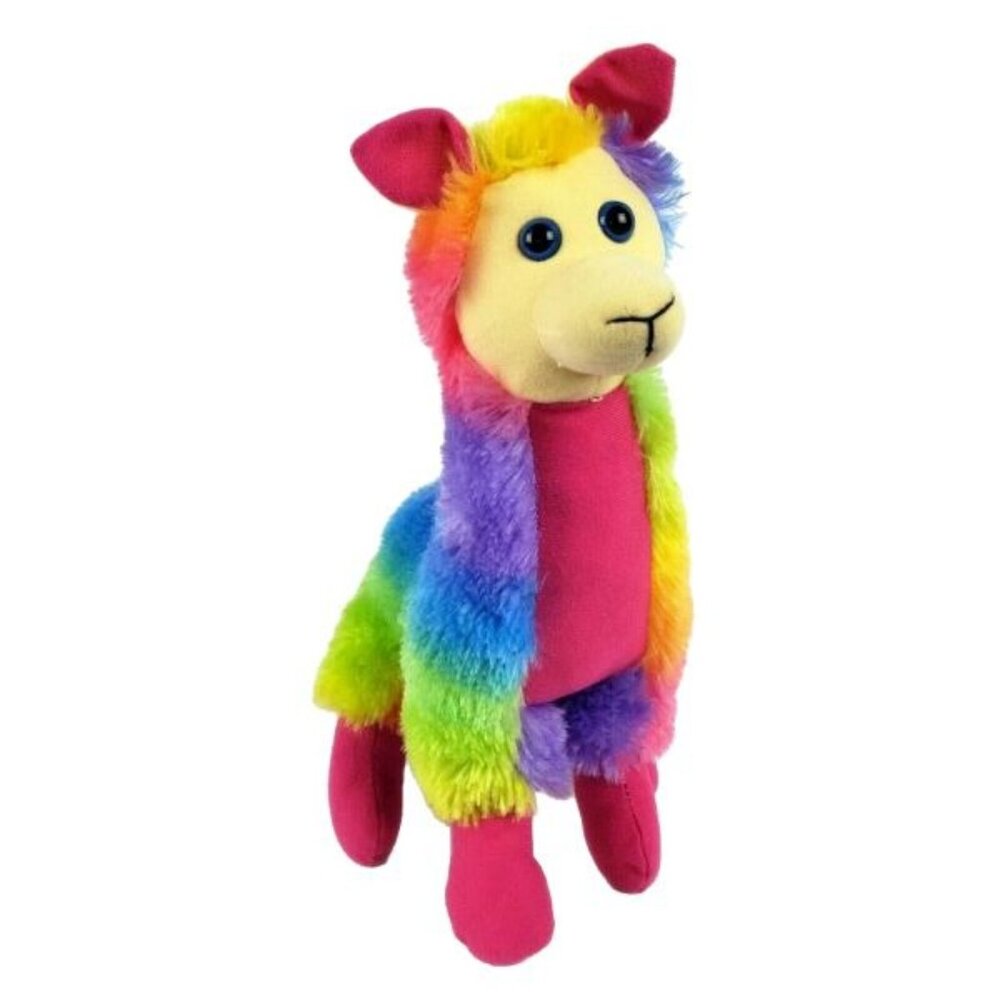 Classic Toy Company Rainbow Llama 13 inch Plush Alpaca Colorful Stuffed Animal
